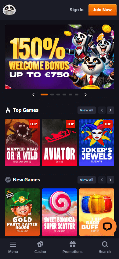 Panda.Bet Casino Mobile screenshot
